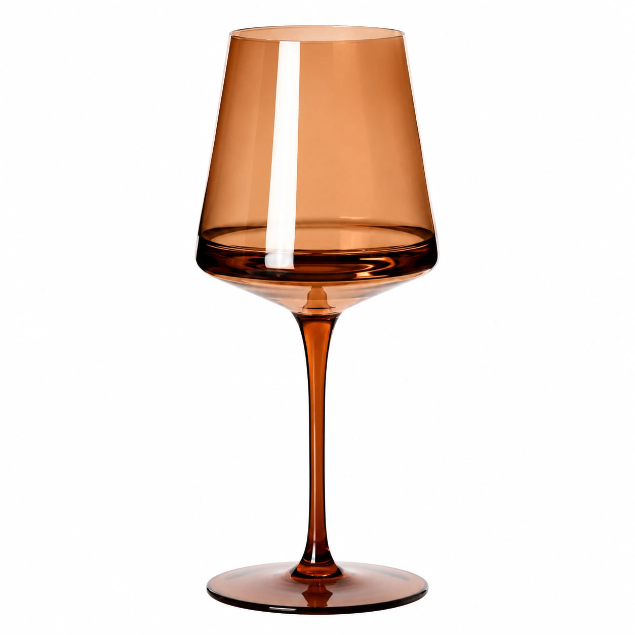 Calice da vino 500 ml 10 x 22 cm in vetro ambra - design a stelo