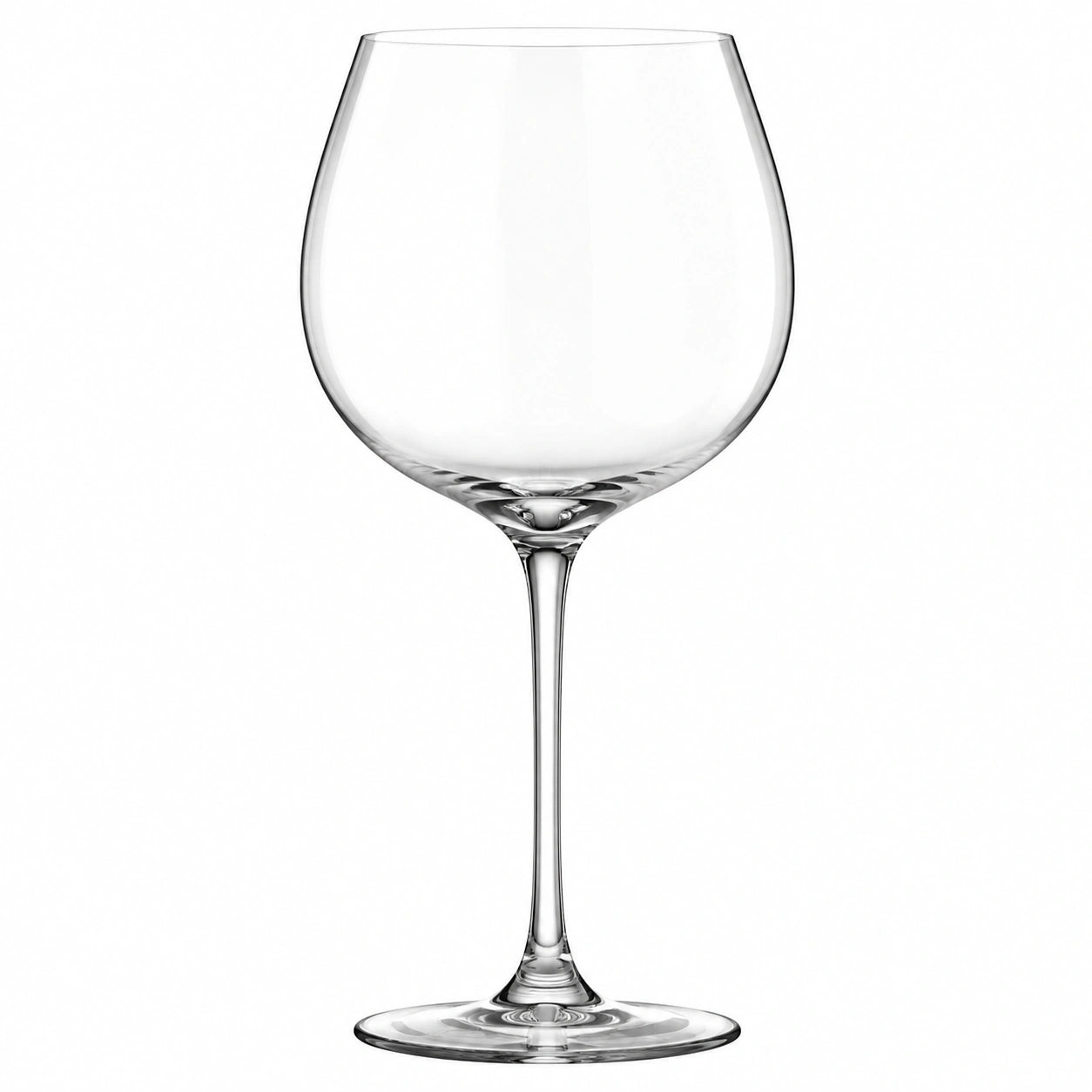 Calice da vino 650 ml in vetro trasparente con stelo lungo