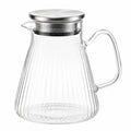 Teiera in vetro trasparente 1000 ml con filtro in acciaio inox e coperchio