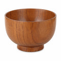Ciotola 20 cm in legno marrone - design rotondo con piede per servire