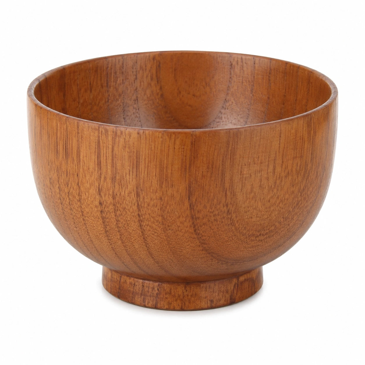 Ciotola 20 cm in legno marrone - design rotondo con piede per servire