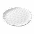 Piatto piano rotondo 27 cm in ceramica bianco effetto marmorizzato
