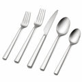 Set posate 5 pezzi in acciaio inox argento - stile moderno per tavola