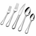 Set di posate 5 pezzi 20 cm in acciaio inox argento lucido stile classico per tavola