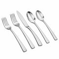 Set di posate da tavola 5 pezzi in acciaio inox argento lucido - stile moderno