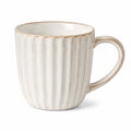 Tazza in ceramica 350 ml bianco crema con rilievi verticali per bevande calde