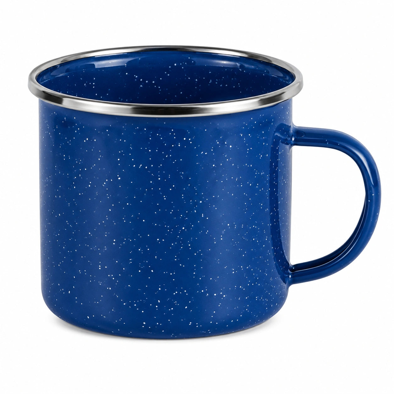 Tazza smaltata 500 ml 9.5 cm blu in acciaio per bevande calde e fredde - stile vintage