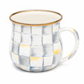 Tazza in ceramica 450 ml 10 x 10 cm bianca grigia e gialla con bordo dorato - stile geometrico